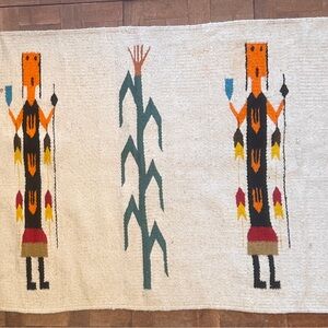Hand woven Native American Yei pictorial weaving / rug